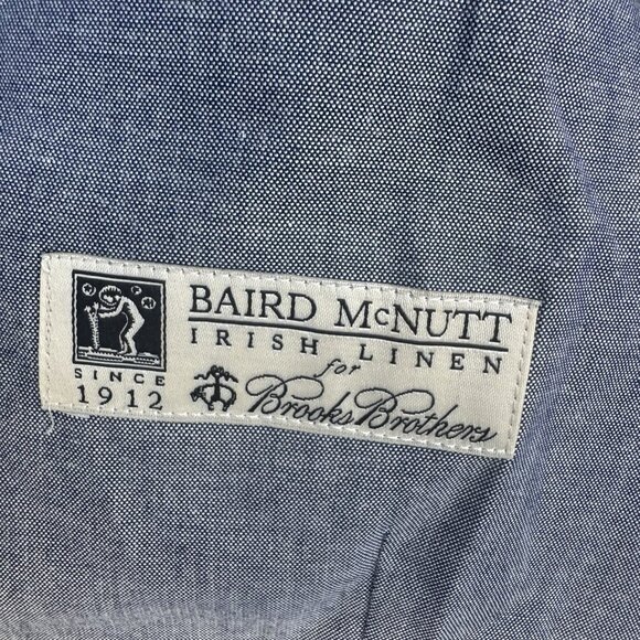 Brooks Brothers 1818 Madison Baird McNutt Irish Linen Vest 43R Plaid & Denim - Picture 3 of 9